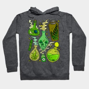 Witchy Potion Bottles Green Hoodie